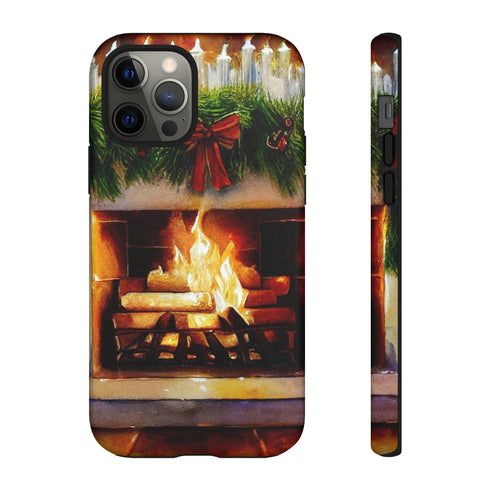 Candles on the Hearth Decorated for Christmas - Impact Resistant Phone Case iPhone 12 Pro Matte